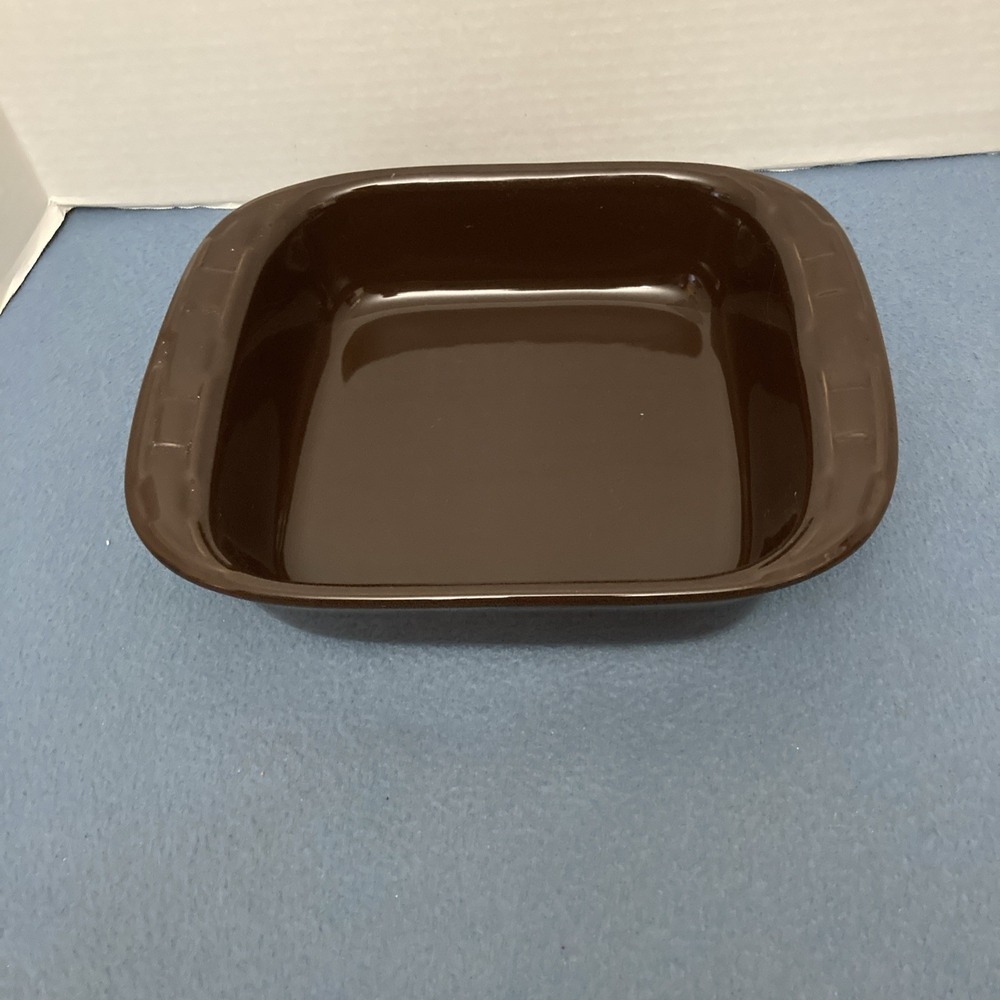 Longaberger Pottery Woven Traditions Chocolate 8"x8" Square Baking Dish